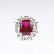 Carica l'immagine nel visualizzatore di Gallery, Anello Argento Rubino con Giro Navette