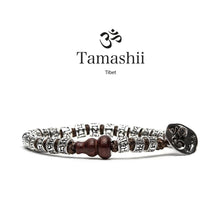 Carica l'immagine nel visualizzatore di Gallery, Bracciale originale in edizione limitata Tamashii "Ruota della preghiera" arricchito da ruote a sfera in argento 925‰ incise con il mantra “Om Mani Padme Hūm” del Buddha della compassione Cenresig.