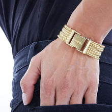 Carica l'immagine nel visualizzatore di Gallery, Bracciale Dorato Rigido Tessuto UnoAerre