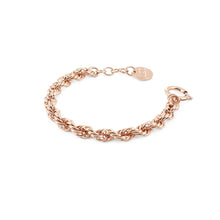 Carica l'immagine nel visualizzatore di Gallery, Bracciale Unoaerre Unisex maglia corda lunghezza regolabile con comodo moschettone in bronzo placcato oro
