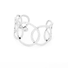 Carica l'immagine nel visualizzatore di Gallery, Bracciale rigido martellato con cerchi in bronzo argentato unoaerre