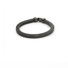 Carica l'immagine nel visualizzatore di Gallery, Bracciale da donna unoaerre semirigido lavorazione tessuto a pallini con elegante e particolare chiusura a moschettone in bronzo brunito