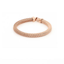 Carica l'immagine nel visualizzatore di Gallery, Bracciale da donna unoaerre semirigido lavorazione tessuto a pallini con elegante e particolare chiusura a moschettone in bronzo placcato oro rosa