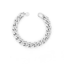 Carica l'immagine nel visualizzatore di Gallery, Bracciale unoaerre modello maglia a catena grumetta diamantata in bronzo placcato argento