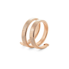 Carica l'immagine nel visualizzatore di Gallery, Elegante bracciale unoaerre semirigido alla schiava maglia tubogas 3 giri in bronzo placcato oro