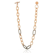 Carica l'immagine nel visualizzatore di Gallery, Elegante collana girocollo maglia a catena in bronzo placcato oro rosa e nero unoaerre