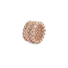 Carica l&#39;immagine nel visualizzatore di Gallery, anello fascia morbira tessuto chicco di riso in bronzo placcato oro rosa unoaerre
