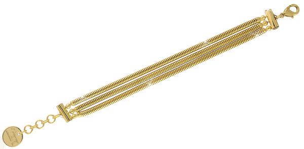 bracciale unoaerre composto da  fili maglia snake coda di topo in bronzoplaccato oro.