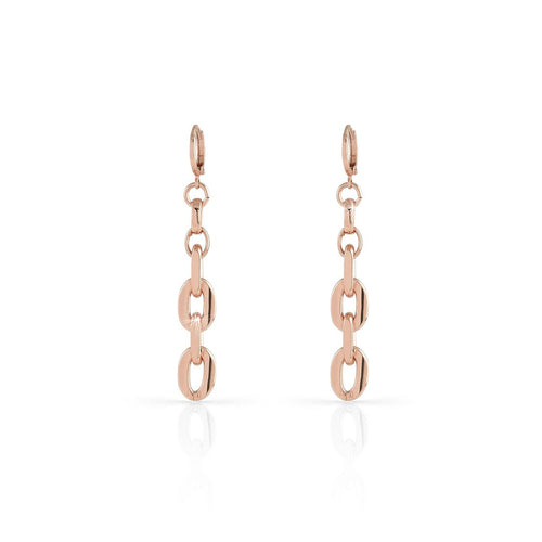orecchini a catena in bronzo placcato oro rosa unoaerre